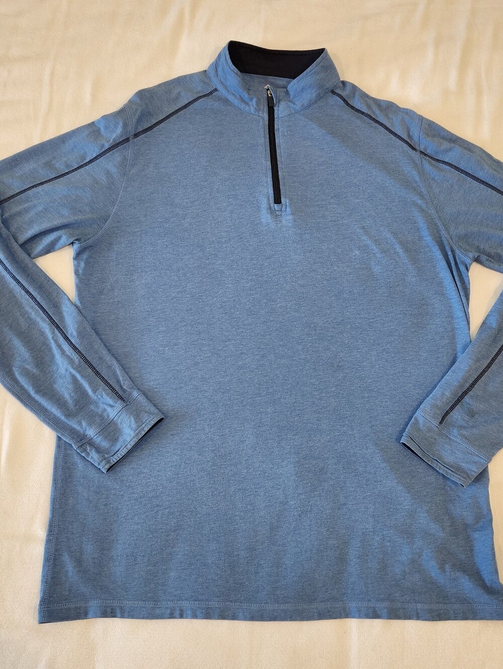 Tasc Performance Carrollton Quarter Zip Sweater size Large Bamboo Organic Cotton